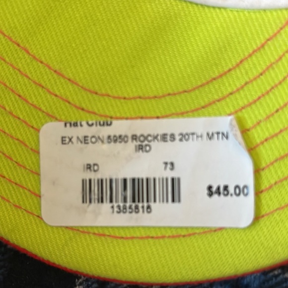 Hat Club Exclusive New Era 59/50 High Voltage Rockies 20th An. MTN IRD 7 3/8 - Picture 3 of 3